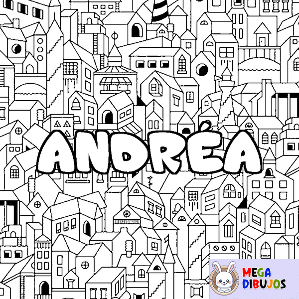 Coloraci&oacute;n del nombre ANDR&Eacute;A - decorado ciudad