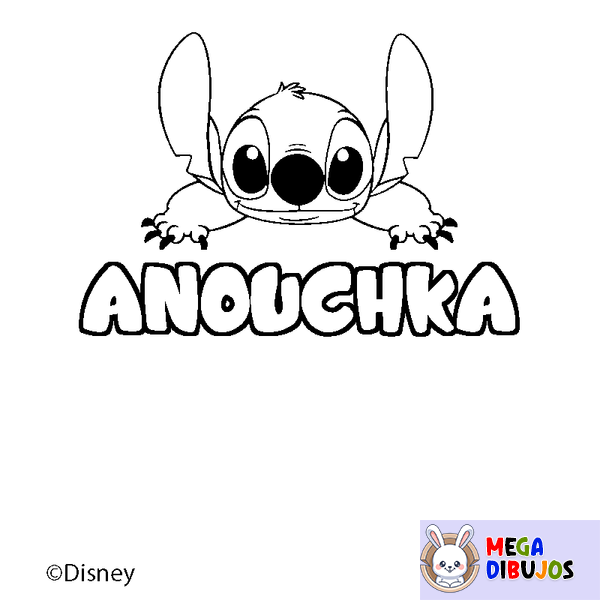 Coloraci&oacute;n del nombre ANOUCHKA - decorado Stitch