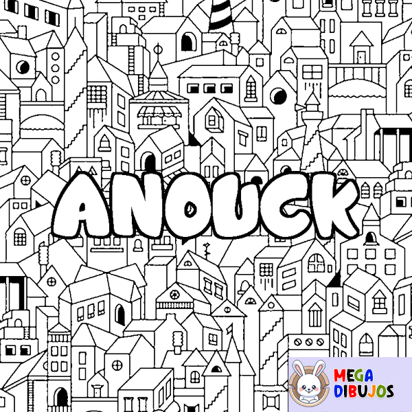Coloraci&oacute;n del nombre ANOUCK - decorado ciudad