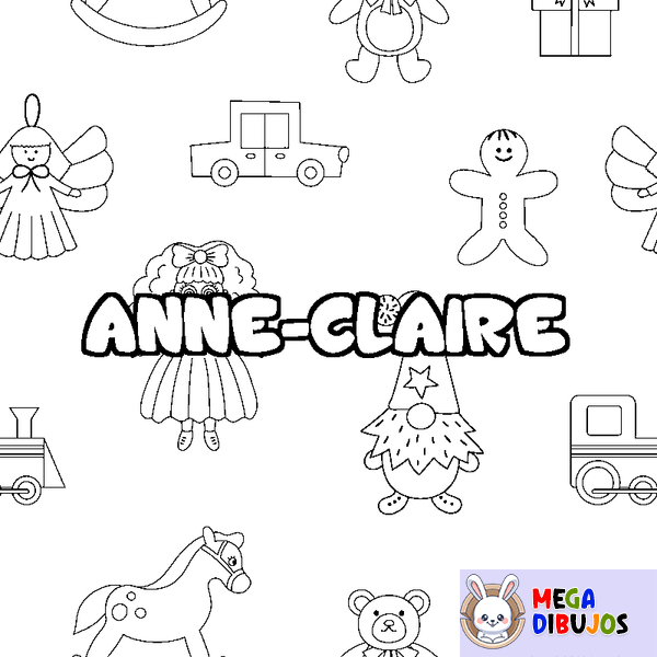 Coloraci&oacute;n del nombre ANNE-CLAIRE - decorado juguetes