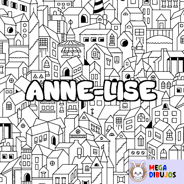 Coloraci&oacute;n del nombre ANNE-LISE - decorado ciudad