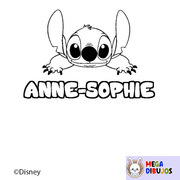 Coloraci&oacute;n del nombre ANNE-SOPHIE - decorado Stitch