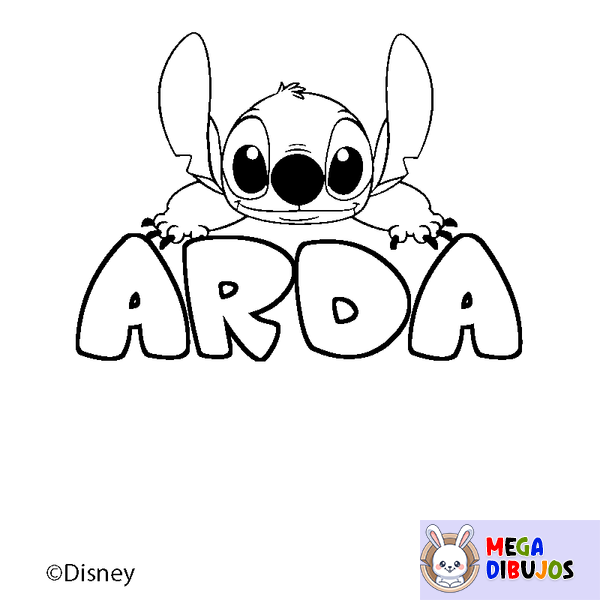 Coloraci&oacute;n del nombre ARDA - decorado Stitch