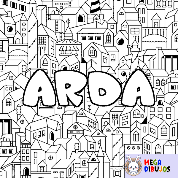 Coloraci&oacute;n del nombre ARDA - decorado ciudad