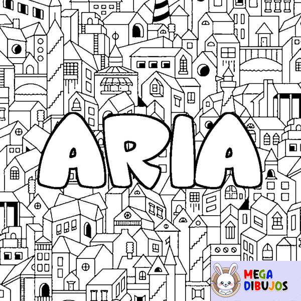 Coloraci&oacute;n del nombre ARIA - decorado ciudad