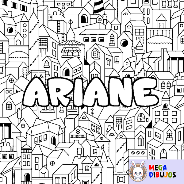 Coloraci&oacute;n del nombre ARIANE - decorado ciudad
