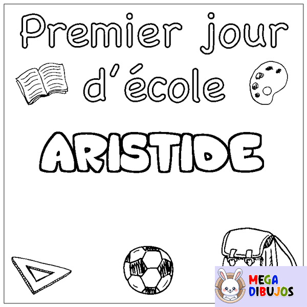 Coloraci&oacute;n del nombre ARISTIDE - decorado primer d&iacute;a de escuela