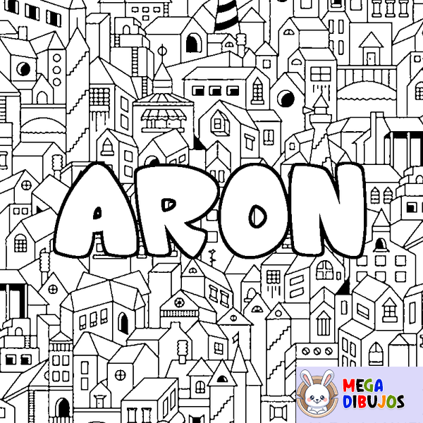 Coloraci&oacute;n del nombre ARON - decorado ciudad