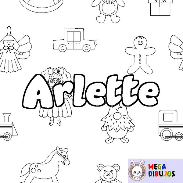 Coloraci&oacute;n del nombre Arlette - decorado juguetes