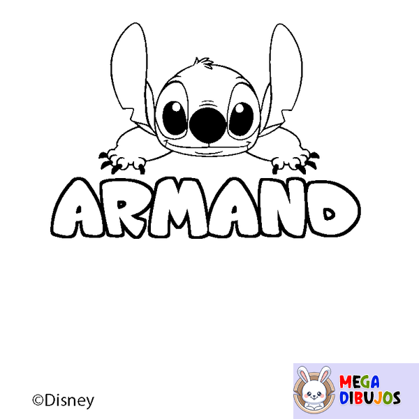 Coloraci&oacute;n del nombre ARMAND - decorado Stitch