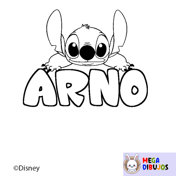 Coloraci&oacute;n del nombre ARNO - decorado Stitch