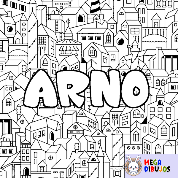 Coloraci&oacute;n del nombre ARNO - decorado ciudad