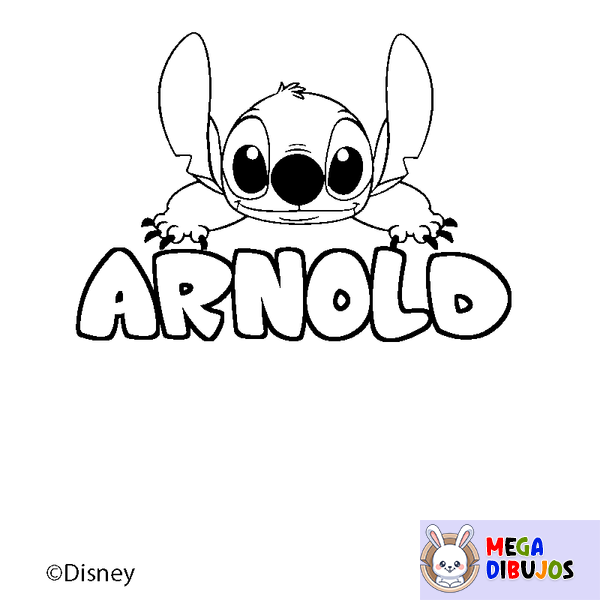 Coloraci&oacute;n del nombre ARNOLD - decorado Stitch