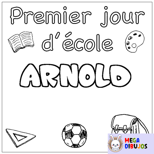 Coloraci&oacute;n del nombre ARNOLD - decorado primer d&iacute;a de escuela