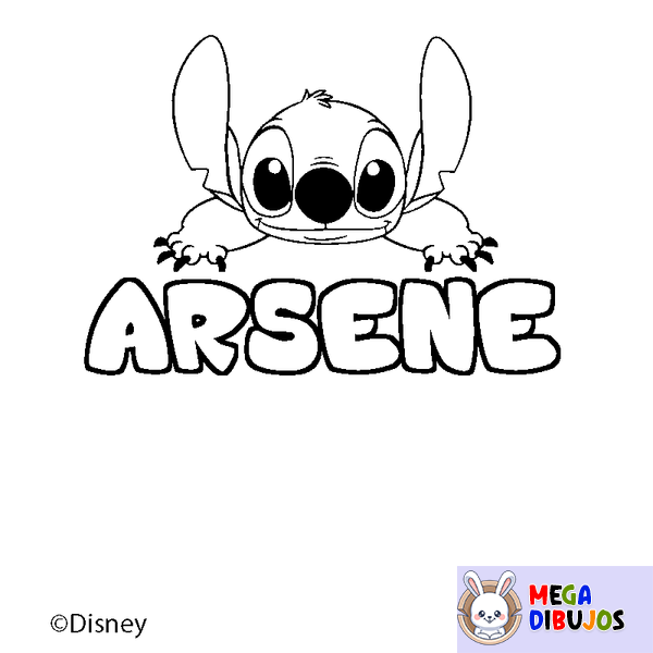 Coloraci&oacute;n del nombre ARSENE - decorado Stitch