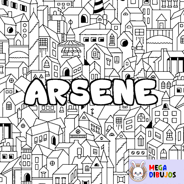 Coloraci&oacute;n del nombre ARSENE - decorado ciudad