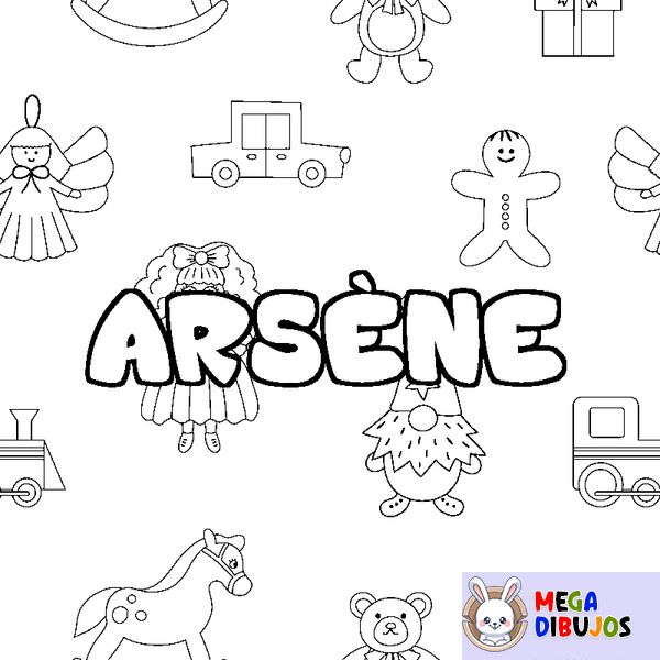 Coloraci&oacute;n del nombre ARS&Egrave;NE - decorado juguetes