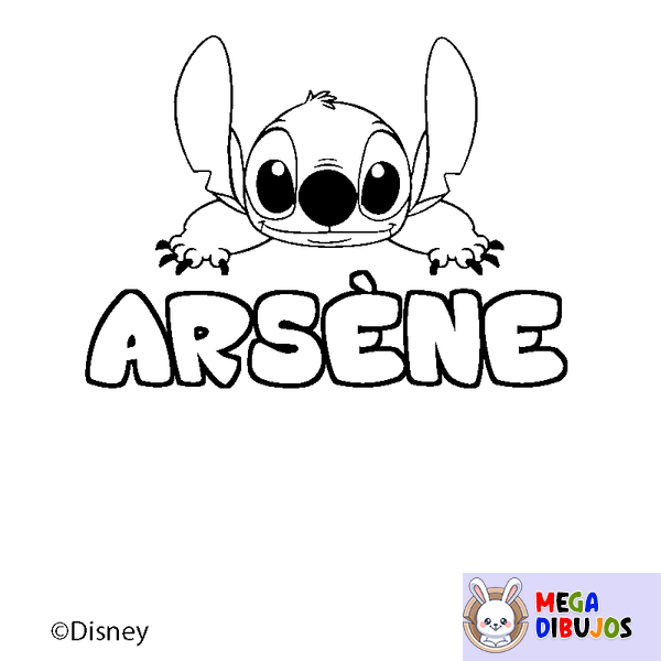 Coloraci&oacute;n del nombre ARS&Egrave;NE - decorado Stitch