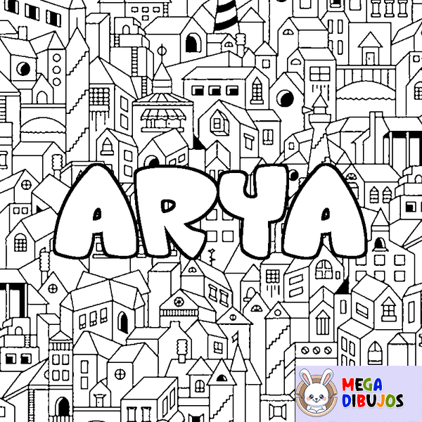 Coloraci&oacute;n del nombre ARYA - decorado ciudad