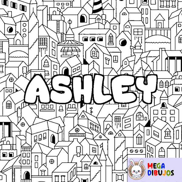 Coloraci&oacute;n del nombre ASHLEY - decorado ciudad