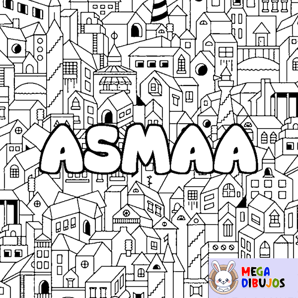 Coloraci&oacute;n del nombre ASMAA - decorado ciudad