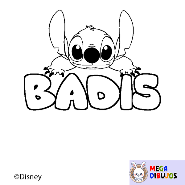 Coloraci&oacute;n del nombre BADIS - decorado Stitch