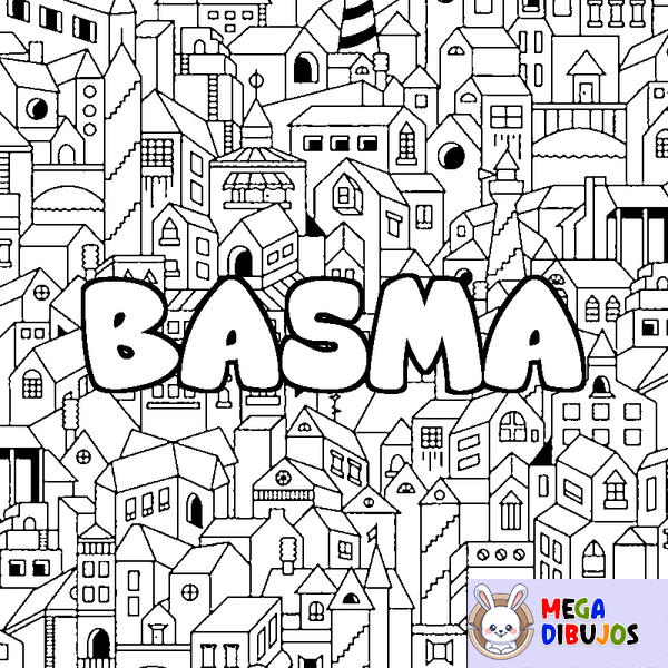 Coloraci&oacute;n del nombre BASMA - decorado ciudad