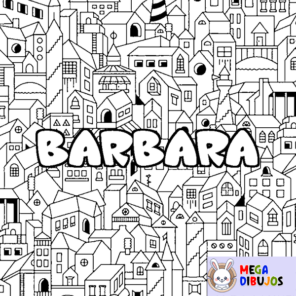 Coloraci&oacute;n del nombre BARBARA - decorado ciudad