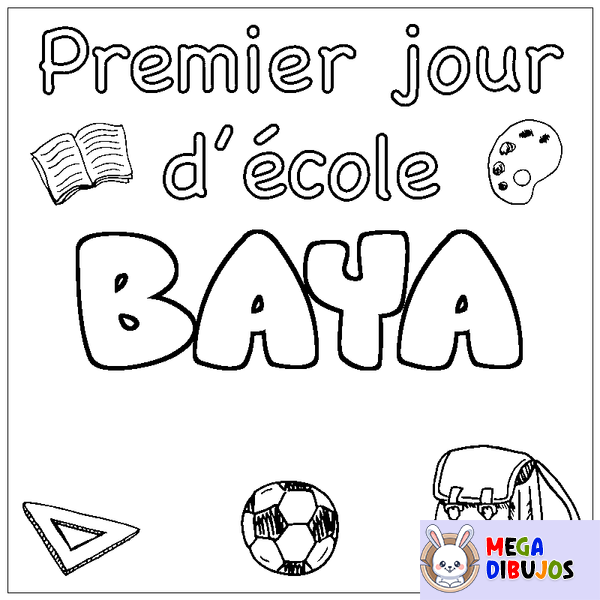 Coloraci&oacute;n del nombre BAYA - decorado primer d&iacute;a de escuela