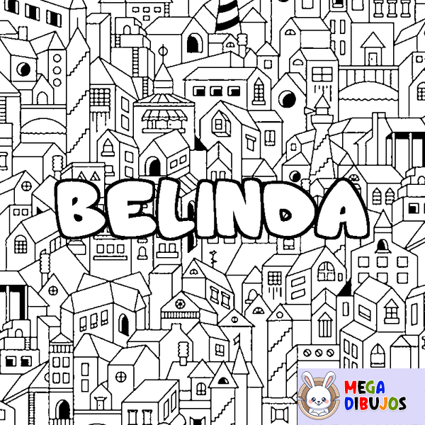 Coloraci&oacute;n del nombre BELINDA - decorado ciudad