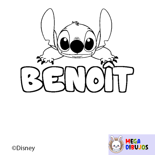 Coloraci&oacute;n del nombre BENO&Icirc;T - decorado Stitch