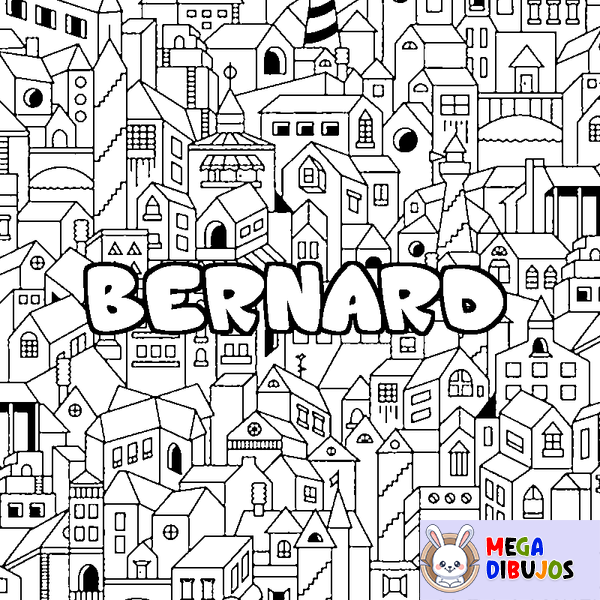 Coloraci&oacute;n del nombre BERNARD - decorado ciudad