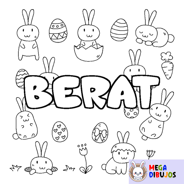 Coloraci&oacute;n del nombre BERAT - decorado Pascua