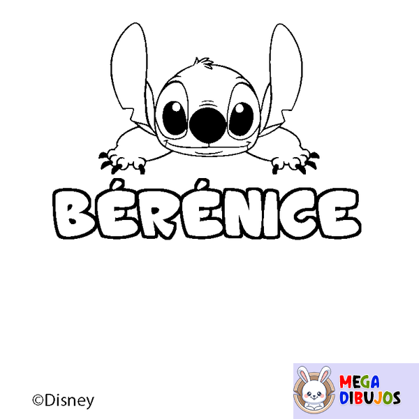 Coloraci&oacute;n del nombre B&Eacute;R&Eacute;NICE - decorado Stitch