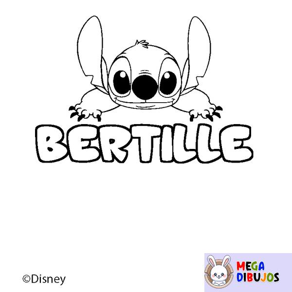 Coloraci&oacute;n del nombre BERTILLE - decorado Stitch