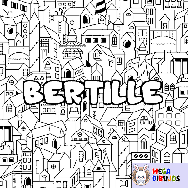 Coloraci&oacute;n del nombre BERTILLE - decorado ciudad