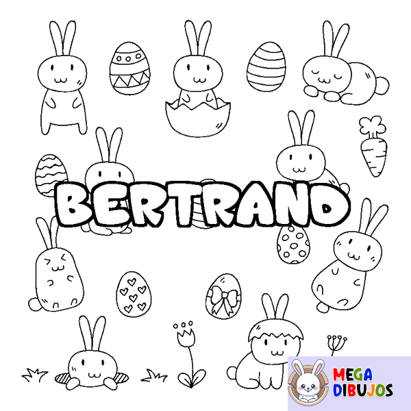 Coloraci&oacute;n del nombre BERTRAND - decorado Pascua