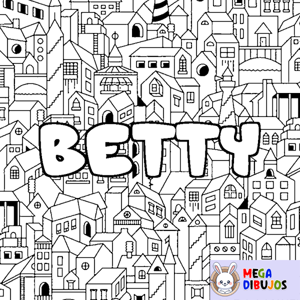 Coloraci&oacute;n del nombre BETTY - decorado ciudad