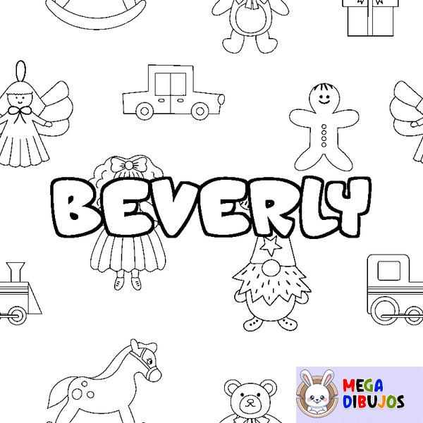 Coloraci&oacute;n del nombre BEVERLY - decorado juguetes
