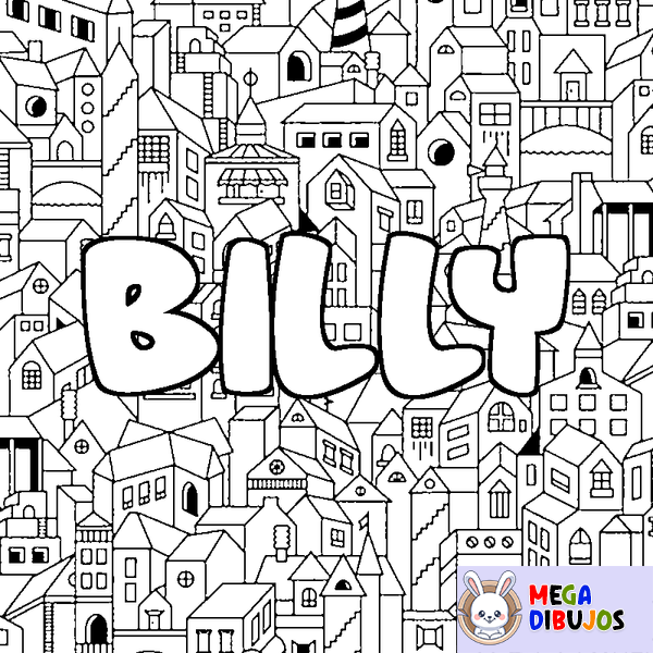 Coloraci&oacute;n del nombre BILLY - decorado ciudad