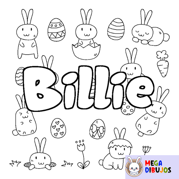 Coloraci&oacute;n del nombre Billie - decorado Pascua