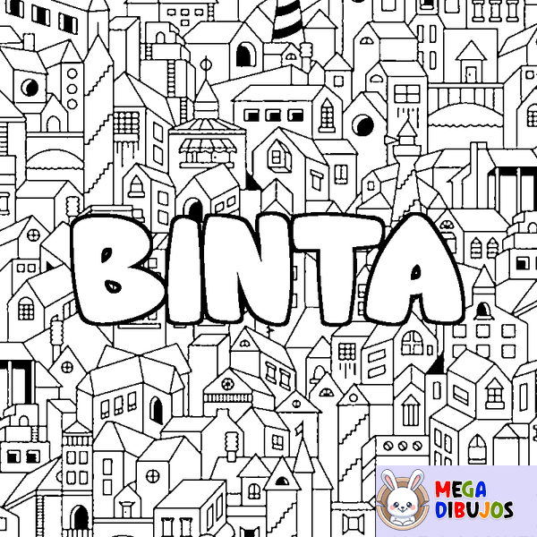Coloraci&oacute;n del nombre BINTA - decorado ciudad