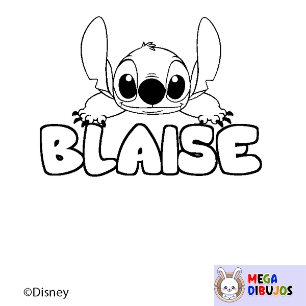 Coloraci&oacute;n del nombre BLAISE - decorado Stitch