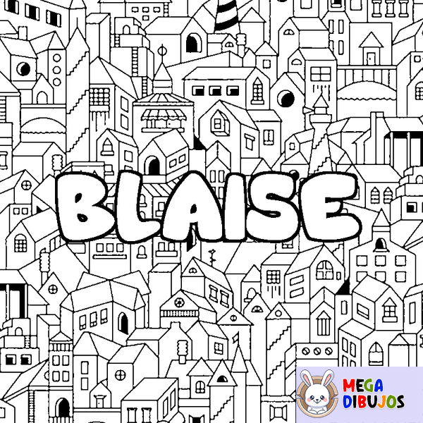 Coloraci&oacute;n del nombre BLAISE - decorado ciudad