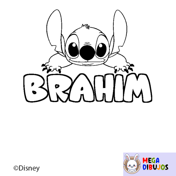 Coloraci&oacute;n del nombre BRAHIM - decorado Stitch