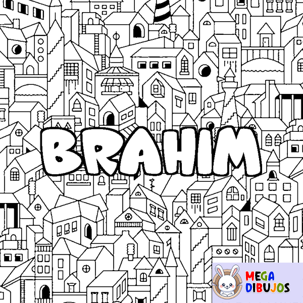 Coloraci&oacute;n del nombre BRAHIM - decorado ciudad
