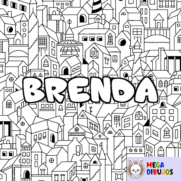 Coloraci&oacute;n del nombre BRENDA - decorado ciudad