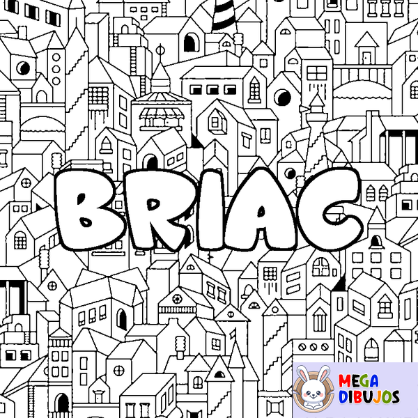 Coloraci&oacute;n del nombre BRIAC - decorado ciudad