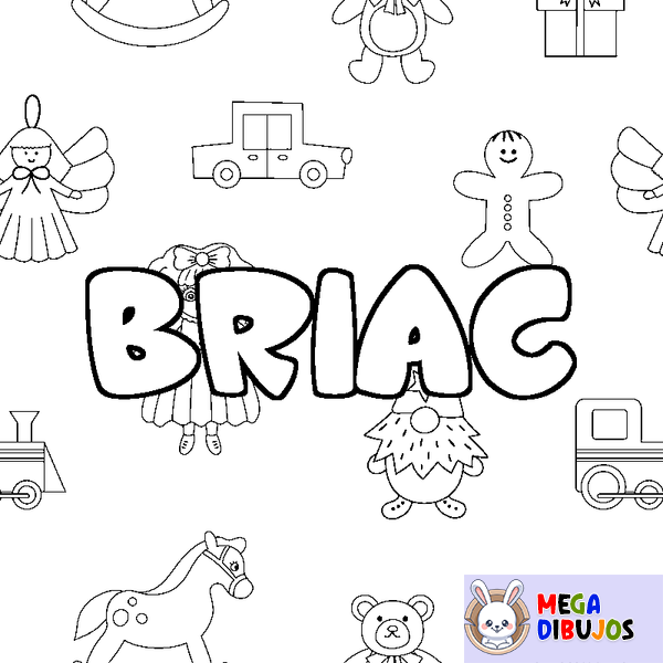 Coloraci&oacute;n del nombre BRIAC - decorado juguetes