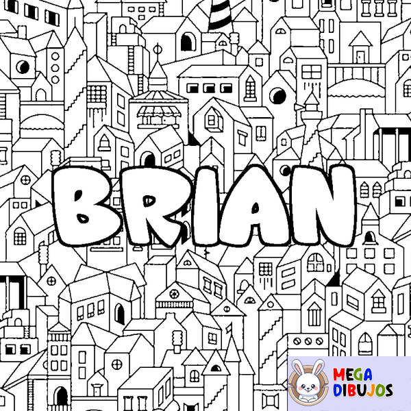 Coloraci&oacute;n del nombre BRIAN - decorado ciudad